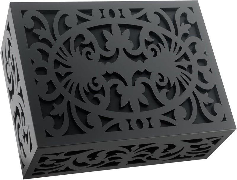 GRAUES Store Modern black Wooden Doorbell Chime Cover Box – Noise-Reducing, – Decorative Black Wall-Mounted Cover for Chimes | wooden doorbell cover box only (7.75” x 6” x 2.75”) - Image 1